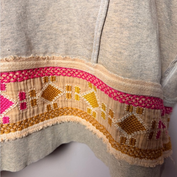 Free People Wildside Embroidered Hooded Poncho Jacket Size M/L - Picture 11 of 14